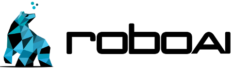 Vaakamallinen RoboAI-logo, jossa karhu.