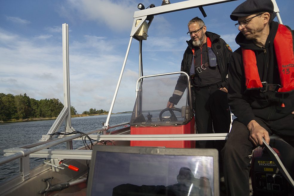 Testing the Autonomous Underwater Vehicle.