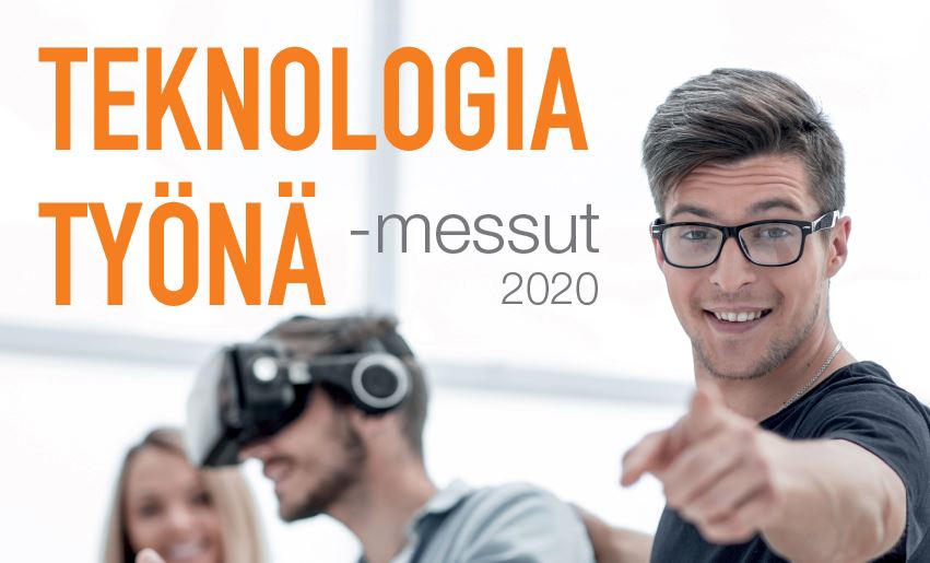 Teknologia työnä -messujen mainos.