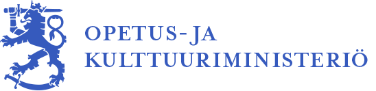 Opetus- ja kulttuuriministeriön logo.