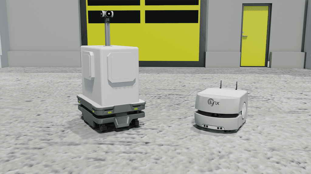 Simulation picture of mobile robots.
