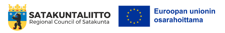 Eu-logo + satakuntaliiton logo.