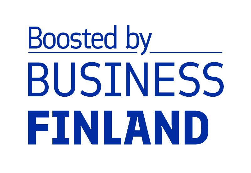 Boosted By BF Logo Blue RGB Sinisävyinen Business Finland -logo.
