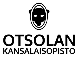 Otsolan kansalaisopiston logo, karhu ja musta teksti valkoisella pohjalla