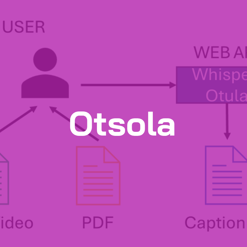 Pinkki kuvake valkoisella Otsola tekstillä