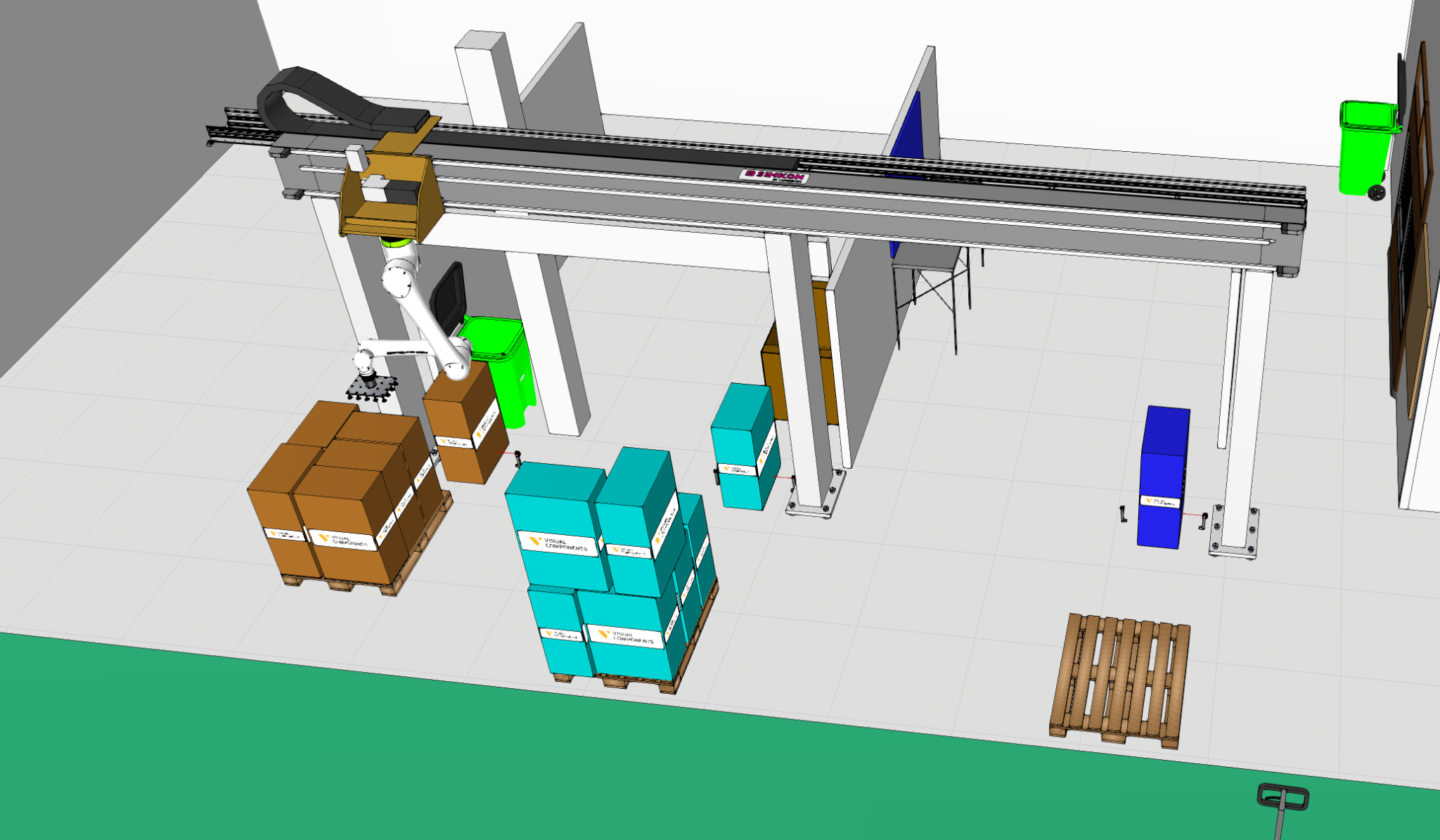 Screencapture from simulation software.