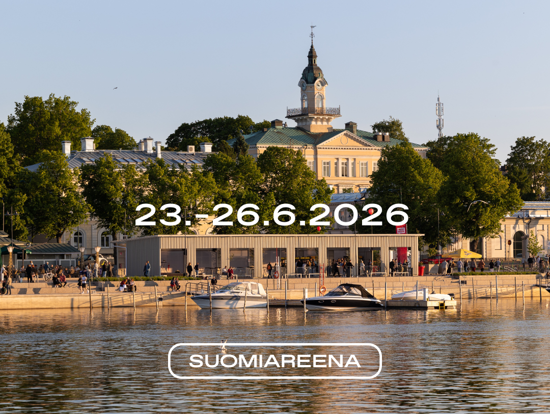 SuomiAreena-mainos, kuva Porin Etelärannasta.